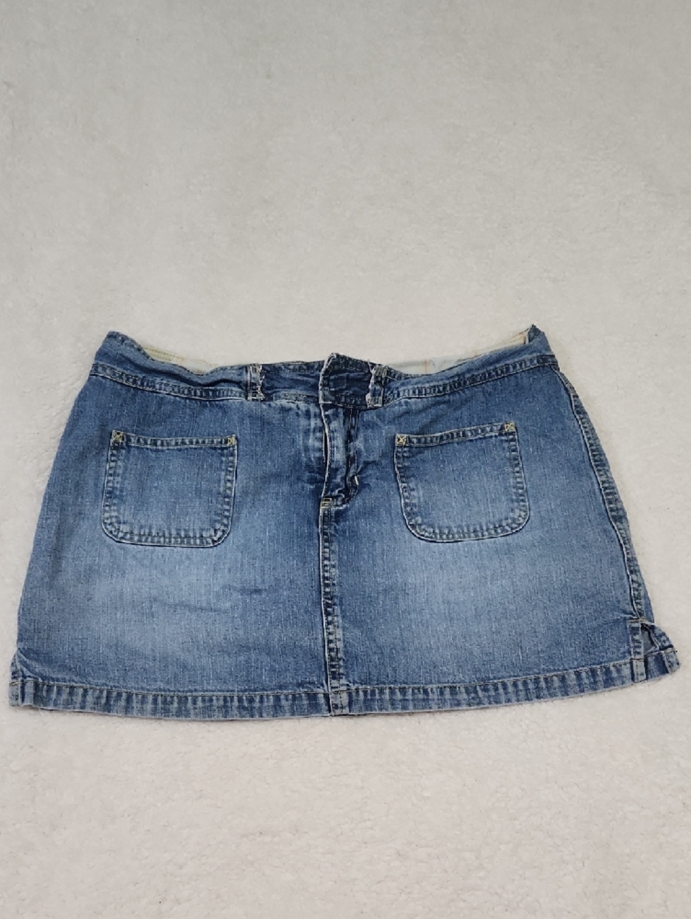Old Navy Light Blue Denim Skort 10 Front Pockets
